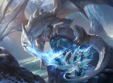 White Dragon Dnd Art, Fantasy Dragons, Legendary Dragons, Mtg Art, Dnd Dragons, Female Dragon, Fantasy Beasts, Dragon Pictures, Dnd Art