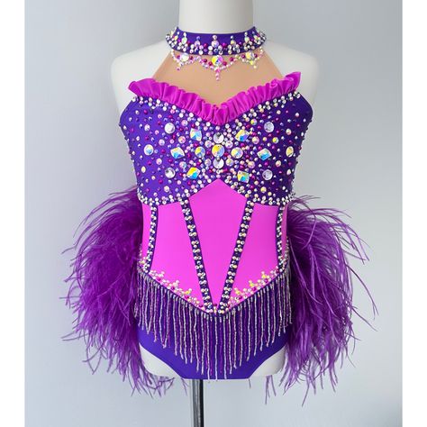 Purple
Leotard
Feathers 
Rhinestones Dance Costume With Feathers, Musical Theatre Dance Costumes, Purple Dance Costumes, Dance Costumes Jazz, Feather Bustle, Musical Theatre Dance, Leotard Dance Costume, Cute Dance Costumes, Jazz Dance Costume