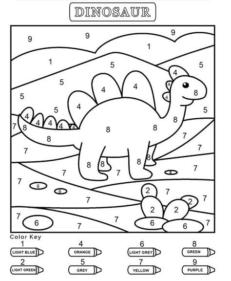 You are searching for number - Coloring Pages Dinosaur Color By Number, Color By Number Printable, Kindergarten Colors, March Crafts, Printable Coloring Pages For Kids, Preschool Colors, Sorting Games, Dragon Coloring Page, Dinosaur Activities