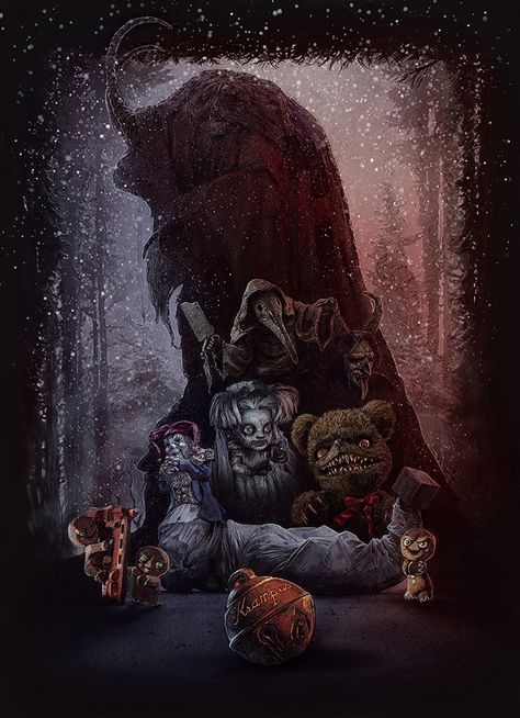 Krampus by Mark Button - Home of the Alternative Movie Poster -AMP- Krampus 2015, Krampus Movie, Christmas Horror Movies, Scary Christmas, Movie Horror, Christmas Horror, Creepy Christmas, Fan Poster, Horror Movie Icons