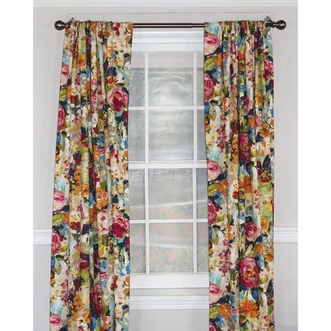 Designer Curtains & Drapes | Perigold Cream Curtains, Curtains Living, Floral Curtains, Darkening Curtains, Printed Curtains, Room Darkening Curtains, Orange Cream, Room Darkening, Guest Bedroom