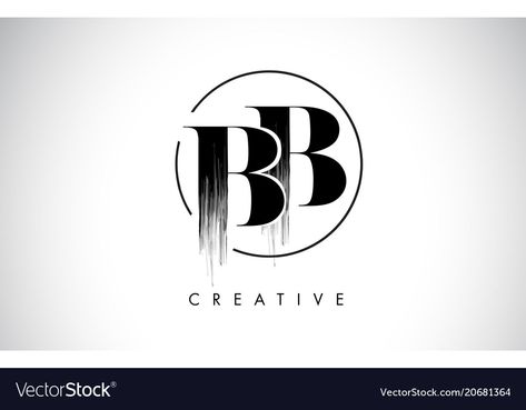 Circle Vector Design, Logo Design Black, Paint Logo, B Letter Logo, Circle Vector, Barber Logo, Personal Logo Design, Bb Logo, Initials Logo Design