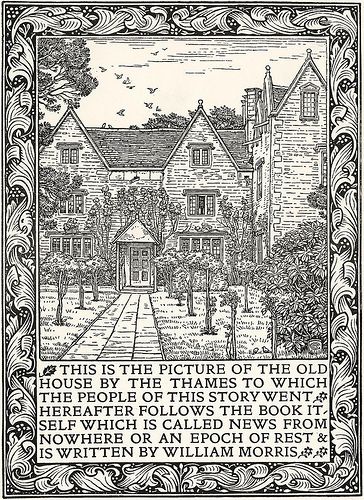 William Morris: Woodcut | Kelmscott manor, William Morris' h… | Flickr Kelmscott Press, Morris Homes, Pre Raphaelite Brotherhood, Dante Gabriel Rossetti, John Everett Millais, William Morris Art, William Morris Designs, English Art, Arts Crafts Style