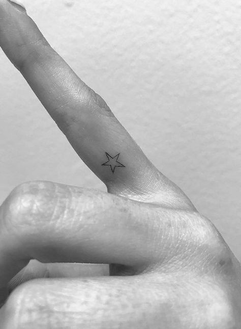 Tiny Finger Tattoos, Cute Finger Tattoos, Tattoo Placements, Small Finger Tattoos, Finger Tattoo For Women, Finger Tats, Star Tattoo, Hand Tattoos For Women, Butterfly Tattoos