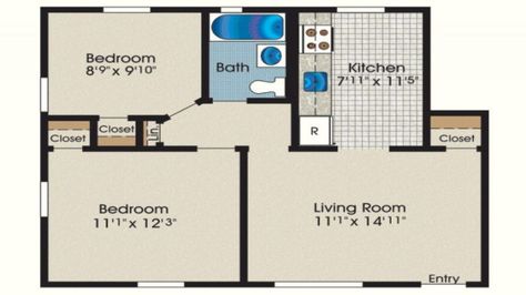 floor plans 600 sq ft - Yahoo Search Results 600 Sq Ft House Plans, Bedroom Indian Style, 600 Sq Ft House, 2 Bedroom Apartment Floor Plan, 500 Sq Ft House, Four Bedroom House Plans, African House, Indian House Plans, Two Bedroom House