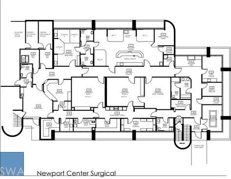 OSHPD-3 ambulatory surgery center, 3 operating rooms, with 6 recovery bays and 3 pre-operative. Ambulatory Surgery Center Design, Hospital Layout, Hospital Plan, Dental Room, Hospital Floor Plan, Surgery Room, Hospital Design Architecture, Hospital Plans, Room Floor Plan