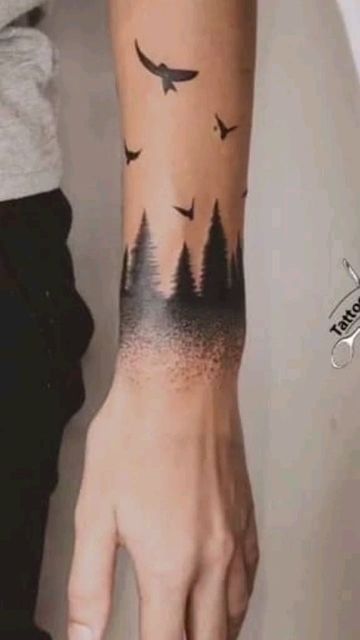 Trees Tattoos, Bookworm Tattoo, The World Tattoo, Bird Silhouette Tattoos, Trees Tattoo, Tattoos Dotwork, Tattoos Nature, Artsy Tattoos, Tattoo On Forearm