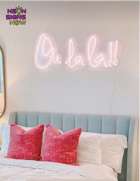 Hot Pink Neon Sign, Pool House Bathroom, Bohemian Punk, Bedroom Neon Sign, Bedroom Neon, Selfie Wall, Pink Neon Sign, Neon Wall Signs, Neon Wall Art