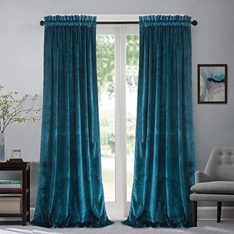 Window Curtains Bedroom, Curtain For Living Room, Drapes For Bedroom, Velvet Drapes, Grommet Panels, Soft Luxury, Insulated Curtains, Blue Curtains, Drapery Panels