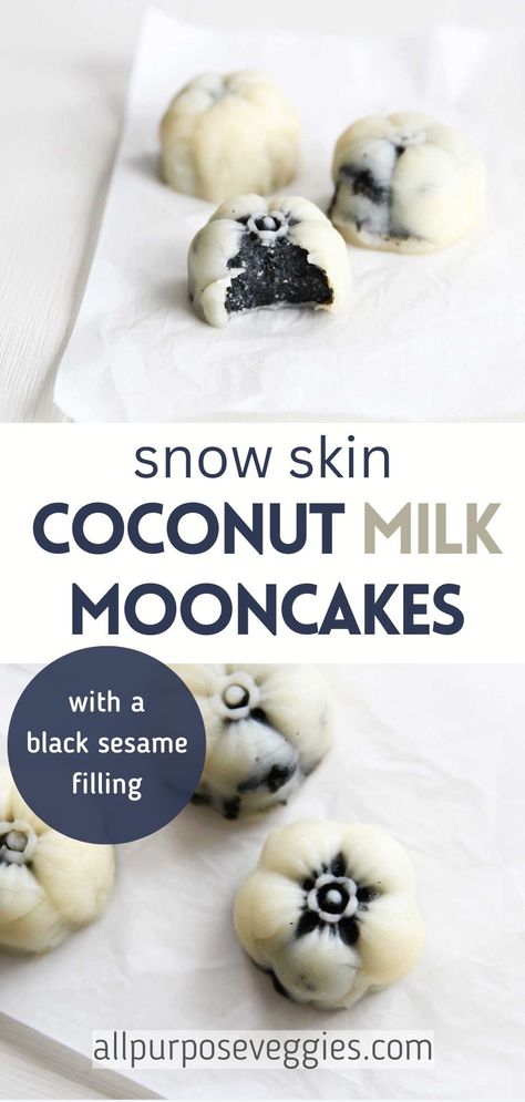 Moon Cake Snow Skin, Easy Moon Cake Recipe, Snow Skin Moon Cake, Vegan Moon Cake, Snowskin Mooncake Recipe, Rice Cake Ideas, Mooncakes Recipe, Snowskin Mooncake, Moon Food