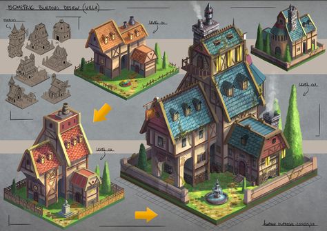 Isometric Villa Design by JonathanDufresne on DeviantArt Construction Minecraft, Isometric Map, Minecraft Inspiration, Building Concept, Isometric Art, Isometric Design, Isometric Illustration, Western Culture, Level Design