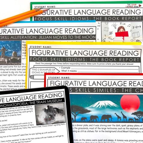 Figurative Language Assessment, Figurative Language Project, Figurative Language Activities, Figurative Language Activity, Teaching Figurative Language, Novel Study Activities, Study Activities, Reading Boards, High School Writing