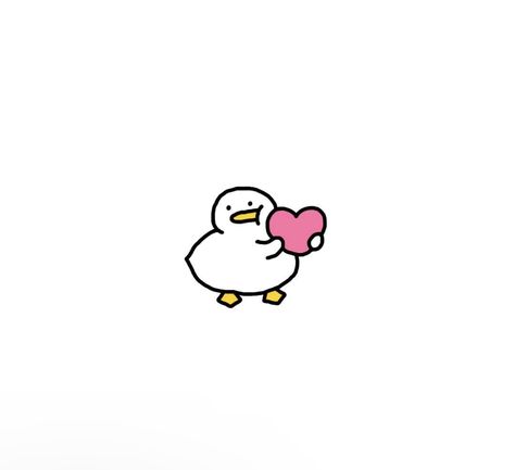 Duck Doodle Cute Easy, Duck Icons Aesthetic, Duck Icon Cute, Duck Doodle Easy, Cute Ducks Drawings, Cute Duck Doodle, Duck Cute Drawing, Small Bird Drawing, Cute Duck Tattoo