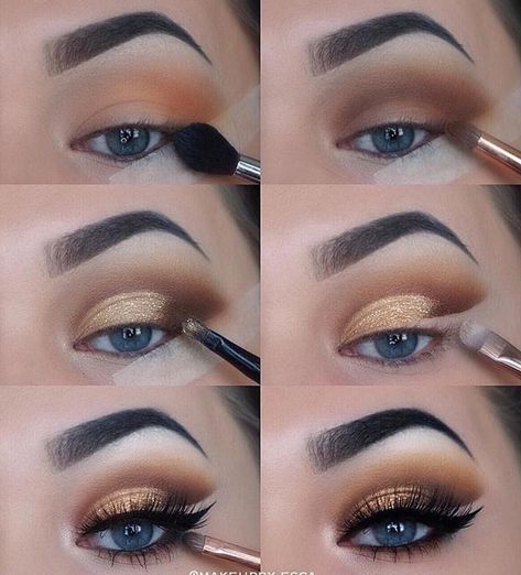 Matte Make Up, Make Up Designs, Make Up Gold, Drag Make-up, Makeup Steps, Trendy Eyeshadow, Beginners Makeup, Smink Inspiration, Eye Makeup Steps