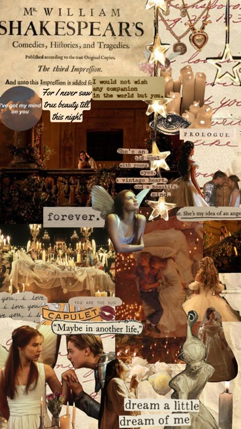 Romeo And Juliet Moodboard, William Shakespeare Aesthetic Wallpaper, Romeo And Juliet Collage, Romeo And Juliet Background, Shakespearean Aesthetic, Vintage Theatre Aesthetic, Shakespeare Collage, Romeo And Juliet Aesthetic, Romeo And Juliet Themes