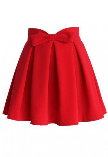 Knee Length Pleated Skirt, Heart Skirt, Chicwish Skirt, Red Pleated Skirt, Rok Mini, Bow Skirt, Chiffon Maxi Skirt, Skirt Knee Length, Zipper Skirt