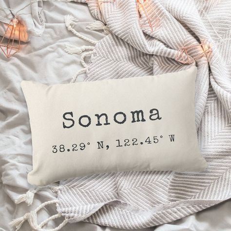 Custom City Coordinates Throw Pillow | Ivory Cream Pillows, Vine Design, Vintage Typewriters, Lumbar Throw Pillow, Leggings Shop, Decorative Throw Pillows, Throw Pillows, Pillows, Home Decor