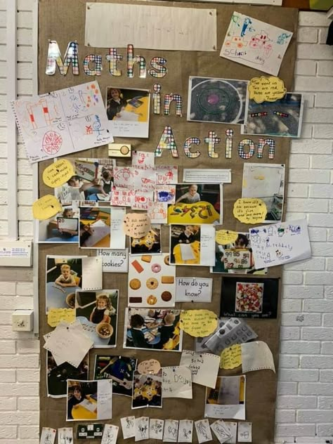 Maths Display Board Preschool, Maths In Action Display Eyfs, Eyfs Maths Working Wall, Early Years Classroom Displays, Maths Working Wall Eyfs, Maths Display Eyfs, Eyfs Maths Display, Pedagogical Narration, Numeracy Display