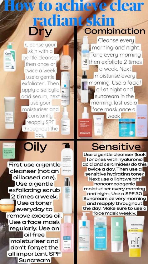 Unlock the Secrets to Glowing Skin: The Ultimate Skincare Routine Revealed! Dry Skin Face Routine, Cleanser For Combination Skin, Sensitive Skin Care Routine, Oily Sensitive Skin, Oily Skin Care Routine, Skin Advice, Moisturizer For Sensitive Skin, Dry Skin On Face, Basic Skin Care Routine