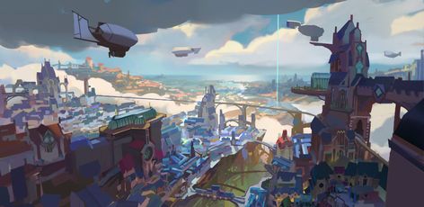 ArtStation - Arcane x Riot - Environments, guillaume NORMAND Arcane Concept Art, Ing Civil, Rpg Horror, Rpg Dice, Landscape Concept, European Architecture, Fantasy City, Aesthetic Desktop Wallpaper, Inspirational Artwork