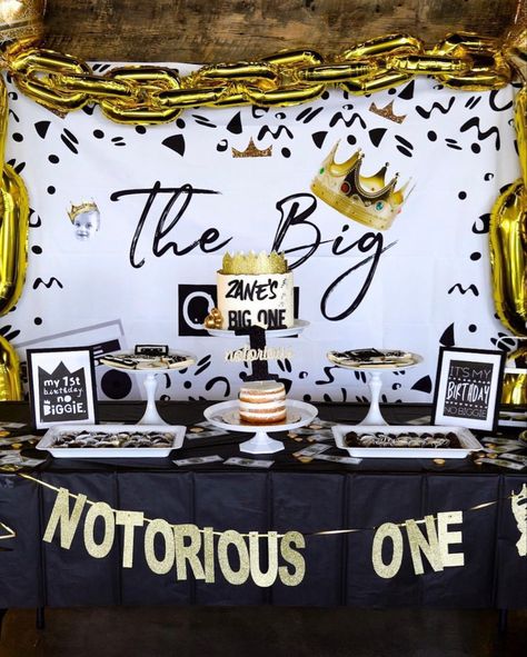 Biggie 1st Birthday Theme, Biggie Smalls Bday Party, Notorious Big One Birthday Dessert Table, Biggie Smalls One Birthday Party, Biggie Smalls Birthday Party Ideas, Notorious One Dessert Table, Big First Birthday Party, 1st Birthday Biggie Smalls, Biggie Smalls Themed Birthday Party