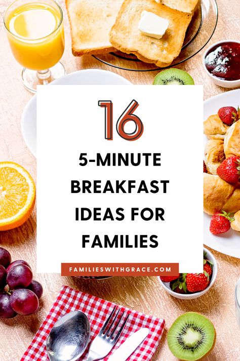 In the more than a decade of making breakfast for my kiddos, I've have come up more than 16 yummy, healthy and EASY 5-minute breakfast ideas. #Breakfast #5MinuteBreakfast #EasyRecipes #MomBlogger #BreakfastForKids #QuickRecipes 5 Minute Breakfast, Fast Easy Breakfast, Freeze Pancakes, Honey Granola, Making Breakfast, Oats And Honey, Instant Oatmeal, Big Breakfast, Peanut Butter Honey