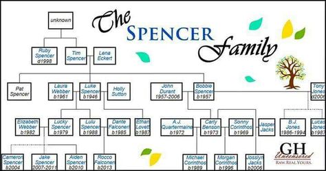 GH Spencer family tree Spencer Family Tree, Jasper Jones, Jason Morgan, Spencer Family, Biological Father, Family Trees, Birth Certificate, July 25, General Hospital