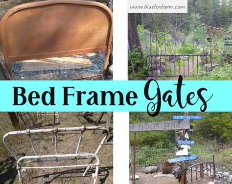 Make Bed Frame Gates out of old, or even not so old metal beds. Old Bed Frame Garden Ideas, Repurposed Iron Bed Frame, Recycle Bed Frame, Iron Bed Frame Ideas Repurpose, Old Metal Bed Frame Ideas Garden, Metal Bed Frame Ideas Repurpose, Repurposed Metal Bed Frame, Bed Frame Garden Gate, Antique Metal Bed Frame Repurposed