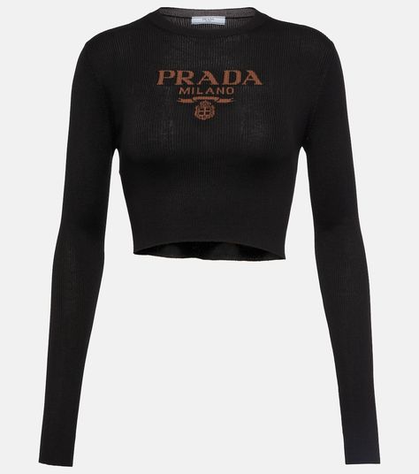 Prada Crop Top, Prada Clothes, Single Clothes, Silk Crop Top, Prada Top, Branded Outfits, Chanel Outfit, Italian Heritage, Aesthetic Shoes