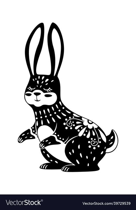 Boho Rabbit, Rabbit Animal, Animal Vector, Vector Brush, Animal Illustration, Transparent Png, Png Images, Adobe Illustrator, Vector Images