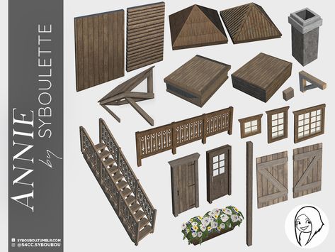 Sims4 Cabin, Sims Exterior Cc, Sims 4 Siding Cc Exterior, Sims 4 Farmhouse Doors Cc, Sims 4 Build Cc Cottage, Sims 4 Stable Cc, Sims 4 Build Cc Exterior, Sims4 Exterior, Sims 4 Cottage Wallpaper Cc