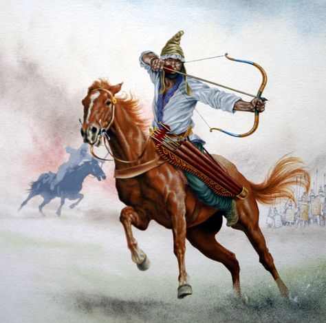 Mounted Archer of the Steppes (Original) by David Nockels at The Illustration Art Gallery Horse Archer, Horse Archery, Parthian Empire, Persian Warrior, Historical Warriors, Ancient Persia, Ancient Warfare, Classical Antiquity, Bow And Arrow