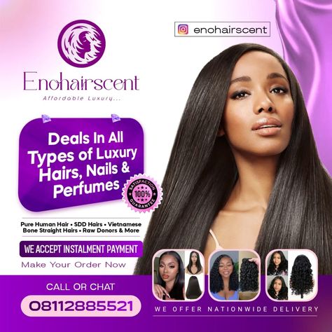 Excited to share my latest project: a sleek logo and vibrant poster design for @enohairscent , a top-tier hair brand! 🌟✂️ I'm thrilled with how it turned out. If you need captivating visuals to elevate your brand, let's connect! 📧 Email: elogsofficial@gmail.com 📱 WhatsApp: 08104527367 #GraphicDesign #LogoDesign #PosterDesign #HairBrand #Branding #GraphicDesigner #DesignInspiration #CreativeProcess #VisualIdentity #DesignLife #HairCare #DesignCommunity Hair Salon Flyer Design, Hair Sales Flyer Design, Hair Business Flyer Design, Hair Services Flyer, Hair Class Flyer, Sleek Logo, Vibrant Poster, Banner Design Inspiration, Flyer And Poster Design