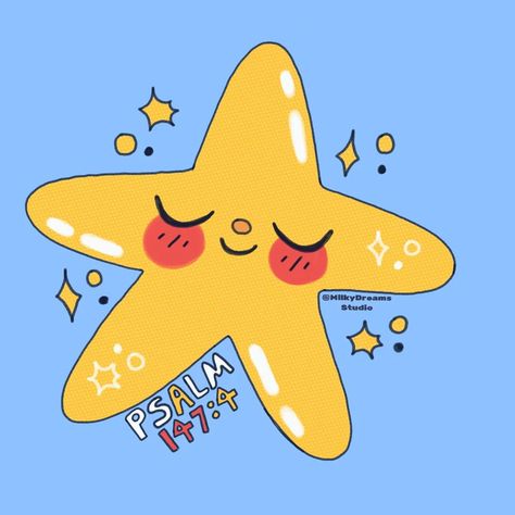 Hi there, ⭐️ Psalm 147:4 #milkydreamsstudioart #digital #digitaldrawing #illustrations #illustrationart #cuteart #cute #star #illustrationartists Psalm 147 4, Psalm 147, Cute Star, Illustration Artists, Hi There, Psalms, Cute Art, Digital Drawing, Illustration Art