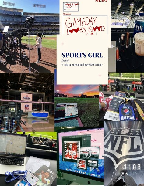 Women in sport s Sports Social Media Manager Aesthetic, Sports Agent Aesthetic, Women In Sports Marketing, Women In Sports Management, Brock Mikesell, Sports Lawyer, Sport Journalist, Sport Management Career, Sports Broadcasting