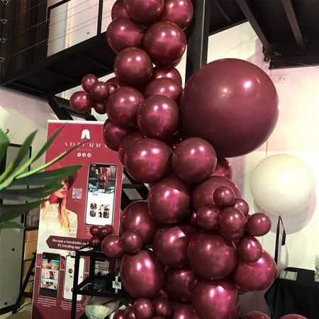 PartyWoo Burgundy Balloons 50 pcs Balloon Pack 12’’ Matte Burgundy Balloons Wine Red Balloons, Matte Balloons for Burgundy Party Decorations - Walmart.com Burgundy Balloons, Mom Birthday Party, Ring Dunk, Drink Birthday, 25th Birthday Ideas, Party Food Birthday, 16 Party Decorations, Wine Board, Balloon Arch Diy