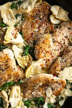 Chicken Artichoke Recipes, Creamy Spinach Artichoke Chicken, Spinach And Artichoke Chicken, Spinach Artichoke Chicken, Artichoke Chicken, Artichoke Recipes, Creamy Spinach, Spinach Artichoke, Minced Meat