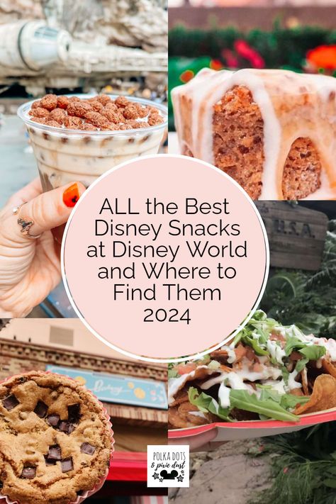 Here are the Best Snacks at Walt Disney World, which you can find across all four Disney Parks and Disney Springs. Best Food At Disney Springs, Best Snacks At Disney World, Disney World Christmas Food, Walt Disney World Food, Disney Christmas Food, Disney Tips And Tricks 2024, Disney Food Ideas, Best Disney World Snacks, Disney World Recipes