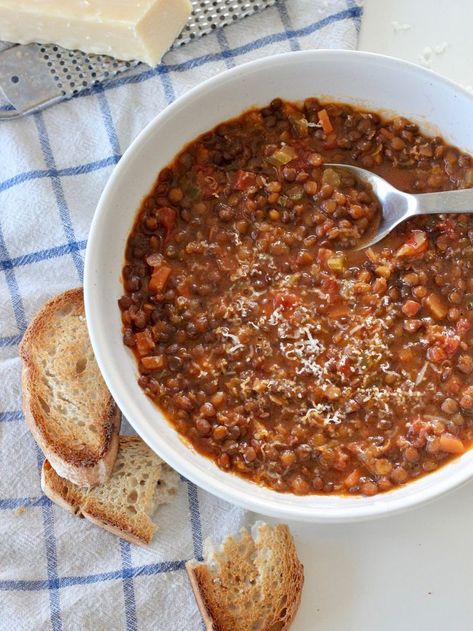 Italian Lentil Soup Recipe, Lentils Recipes, Marcella Hazan, Health Cooking, African Cooking, Lentil Soup Recipes, Fall Soups, Lentil Recipes, Lentil Soup