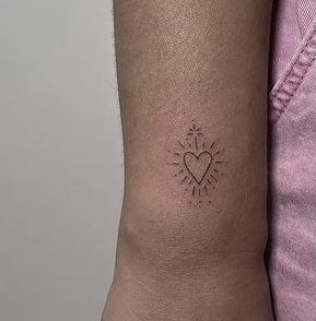 El Corazon Tattoo, Mexican Tattoo Minimalist, Fine Line Mexican Tattoo, Viva Mexico Tattoo, Heart Burst Tattoo, Heart Sparkle Tattoo, Corazon Sagrado Tattoo, Sun Heart Tattoo, Saltburn Tattoo