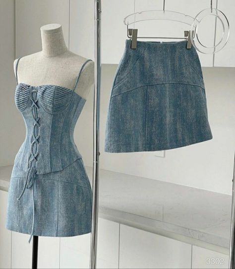 Online Shopping Design, Denim Aesthetic, Mini Homecoming Dress, Mini Homecoming Dresses, Sparkle Dress, Homecoming Dress, Upcycle Clothes, Fashion Sewing, Cute Casual Outfits