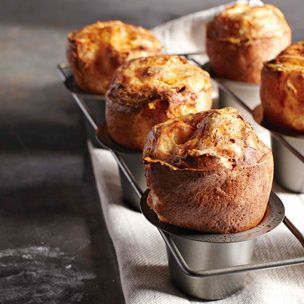 Gruyere popovers Popover Recipe, Yorkshire Pudding, Williams Sonoma, Bread Recipes, Breakfast Brunch, Steak, Good Food, Muffins, Food And Drink