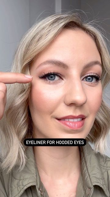 Easy Eyeliner Hooded Eyes, Eyeliner Hooded Eyes Simple, Mini Winged Eyeliner, Eyeliner Flick For Hooded Eyes, Lower Lash Winged Eyeliner, Super Hooded Eyes Eyeliner, Beginner Cat Eye Winged Liner, Brown Eyeliner Looks Natural Hooded Eyes, Brown Eye Makeup For Hooded Eyes