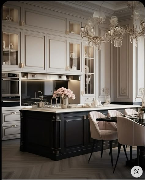 Gray And White Kitchen, Kitchens Luxury, Dream Kitchens Design, Kitchen Remodel Design, Elegant Kitchens, Classic Kitchens, Kitchen Inspiration Design, Luxury Kitchens, Luxury Kitchen