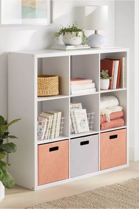 Shelf Organizer Bookshelf Organizer Shelf for Books Wood Shelves Bookshelf Aesthetic Shelf Storage Bookcase Storage Bins, 9 Cube Organizer Ideas Nursery, Bedroom Bin Ideas, Cubed Bookshelf Decor, Modern Cubby Storage, 9 Cubby Storage Ideas, Cute Cubby Ideas, Organization Cubes Storage Ideas, 6 Cube Shelf Decor