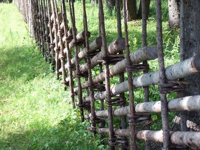 How to Make a Tree Branch Lattice | eHow.com Wattle Fence, Rustic Fence, Natural Fence, Wind Break, Diy Fence, Farm Fence, Backyard Pergola, Fence Landscaping, Garden Fencing