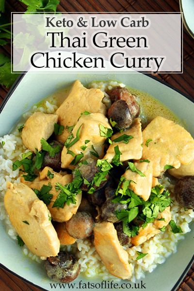 Green Chicken Curry, Thai Green Chicken Curry, Keto Curry, Chicken Thai, Green Curry Chicken, Banting Recipes, Green Chicken, Thai Green Curry, Low Carb Chicken Recipes