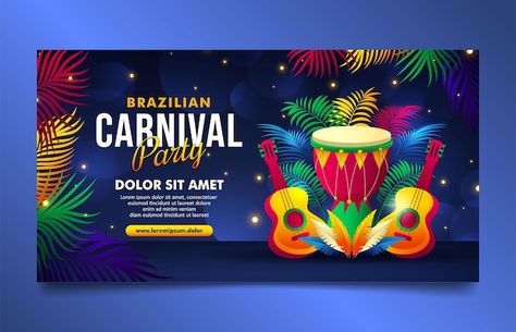 Vetor mídia social brasileira de carnava... | Premium Vector #Freepik #vector #festa-carnaval #fundo-carnaval #carnaval-brasileiro #samba-brasil Carnival Party, Premium Vector, Carnival