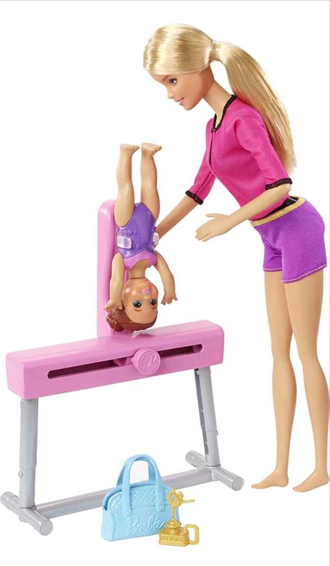 Barbie Gymnastics, Gymnastics Coach, Sliding Mechanism, Gymnastics Coaching, Pink Gym, Barbie Sets, Barbie Shop, Gymnastics Gifts, Barbie Images