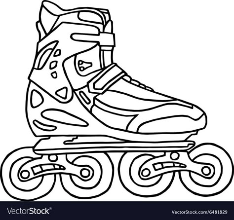 Rollerblades Drawing, Father Ted, Sports Coloring Pages, Arms And Abs, Oil Pastels Painting, Inline Skate, Skate Art, Inline Skating, Paint Roller